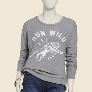 CHASER Gray 'Run Wild' Graphic Sweatshirt